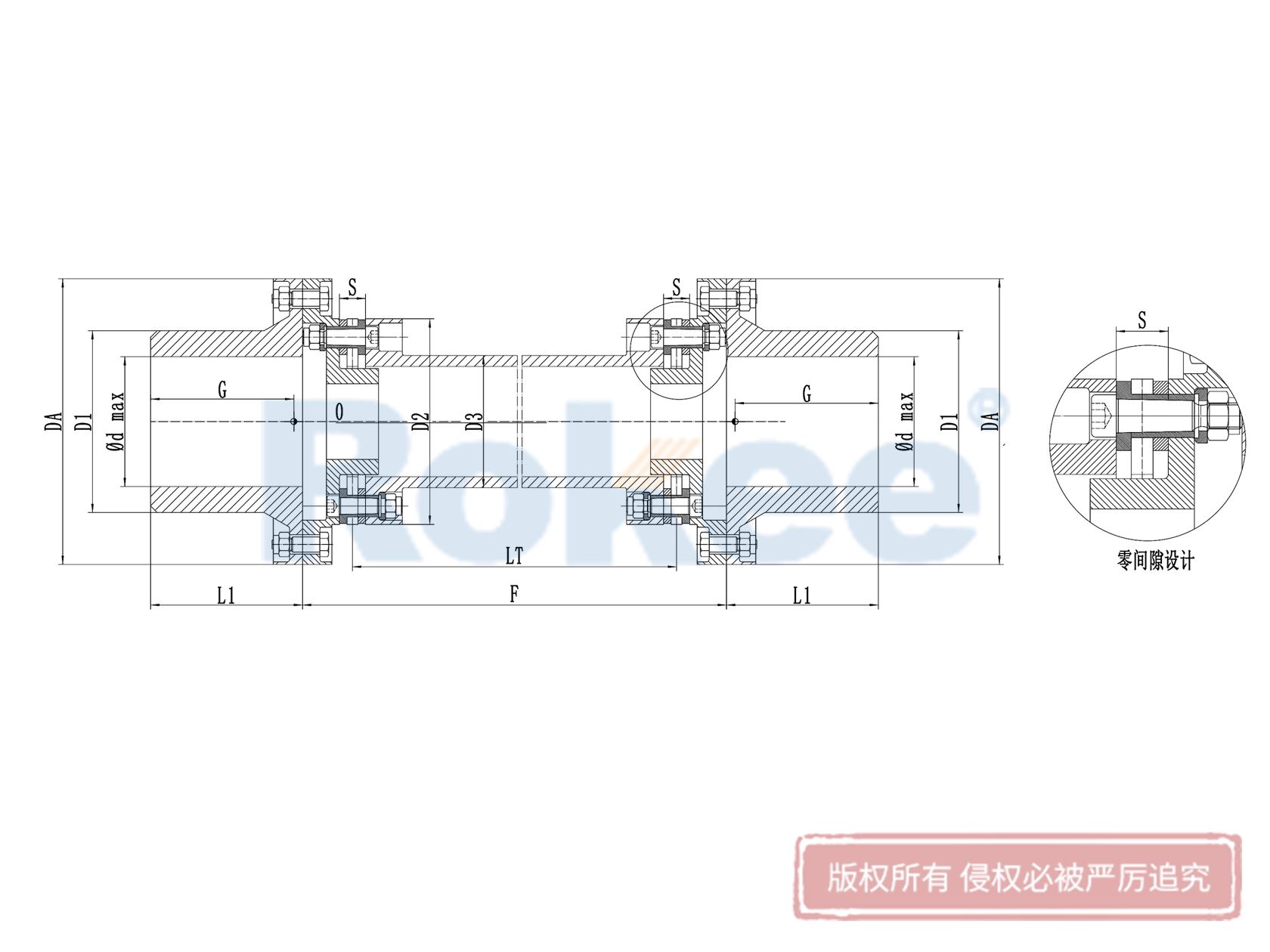 RLAT超長軸距金屬膜片聯軸器