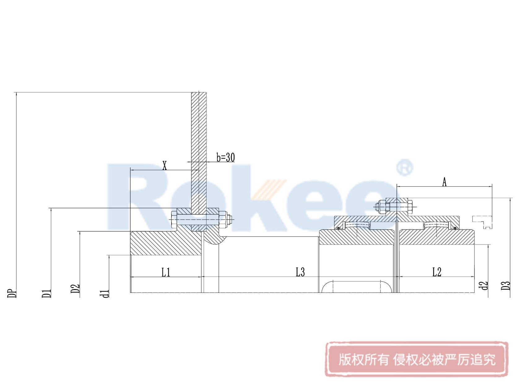 RODF帶分體制動盤型鼓形齒式聯軸器