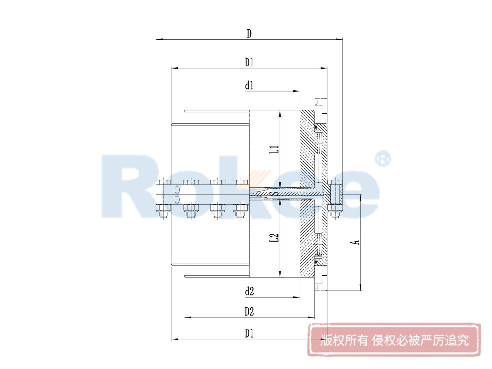 RODV垂直安裝型鼓形齒式聯軸器